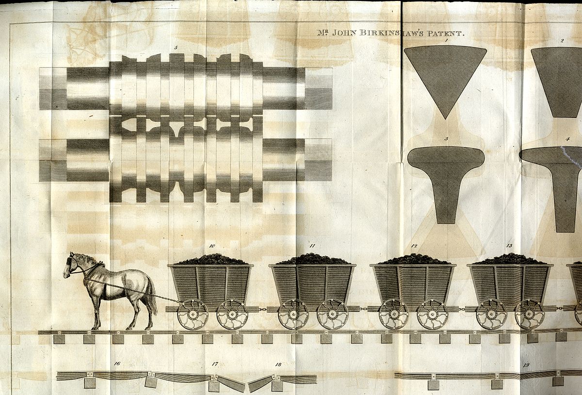 File:Tracts vol 25 p79 B John Birkinshaw's patent for Malleable Iron Rails  1821 plate 2 of 2.jpg - Wikimedia Commons