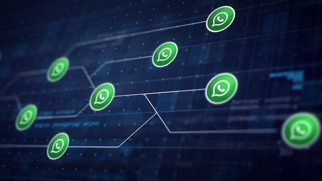 Free photo whatsapp icon line connection of circuit board